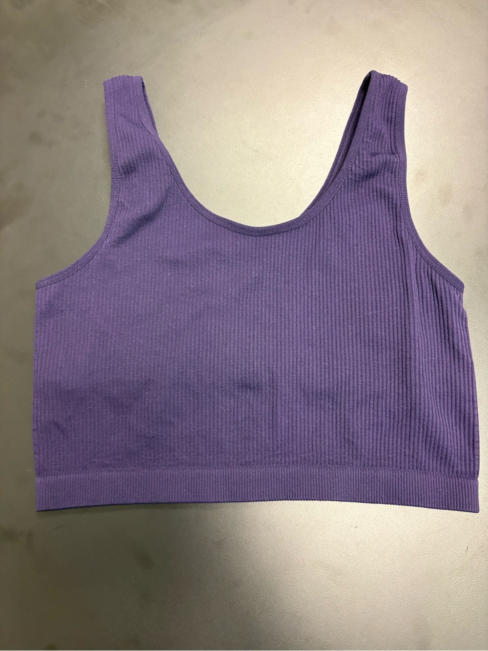 Forever 21 Ribbed Scoop Crop Tank Top - Purple